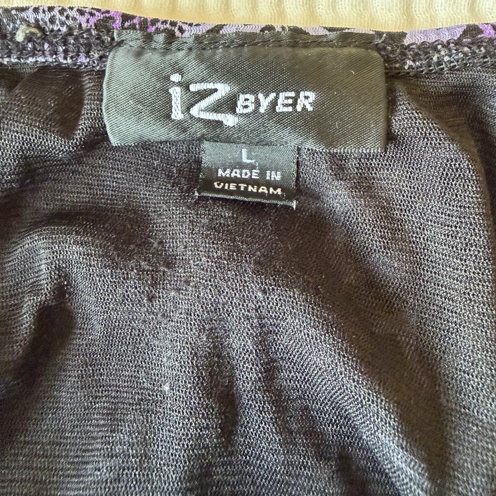 Iz Byer VTG Y2K Babydoll Halter Top Purple (L) Lace Cheetah Print Punk Festival - Picture 4 of 6